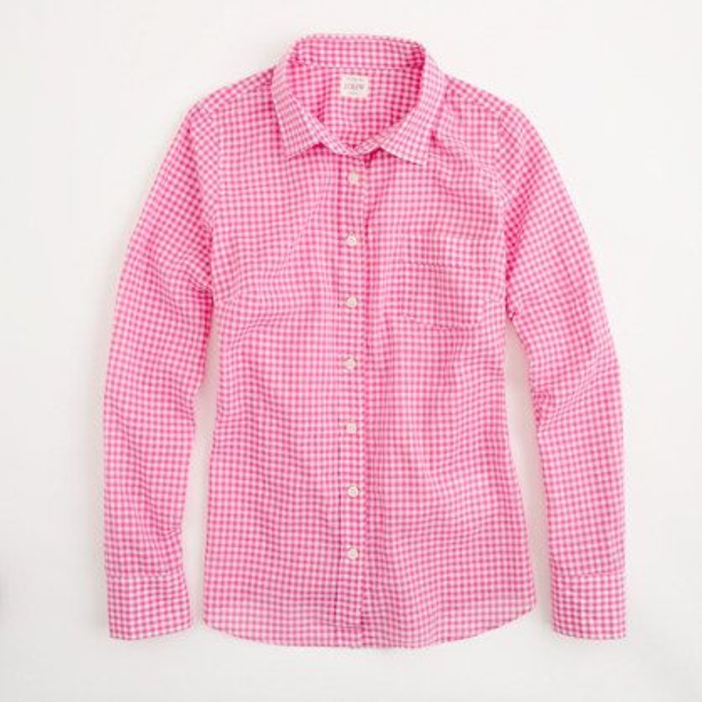 J.Crew Factory Pink Gingham Shirt